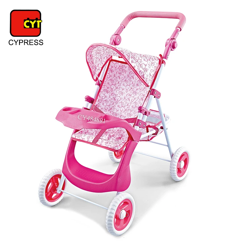 Factory Direct Sales Metal Baby Doll Stroller With Dining Table Doll Accessories Toys For Girls