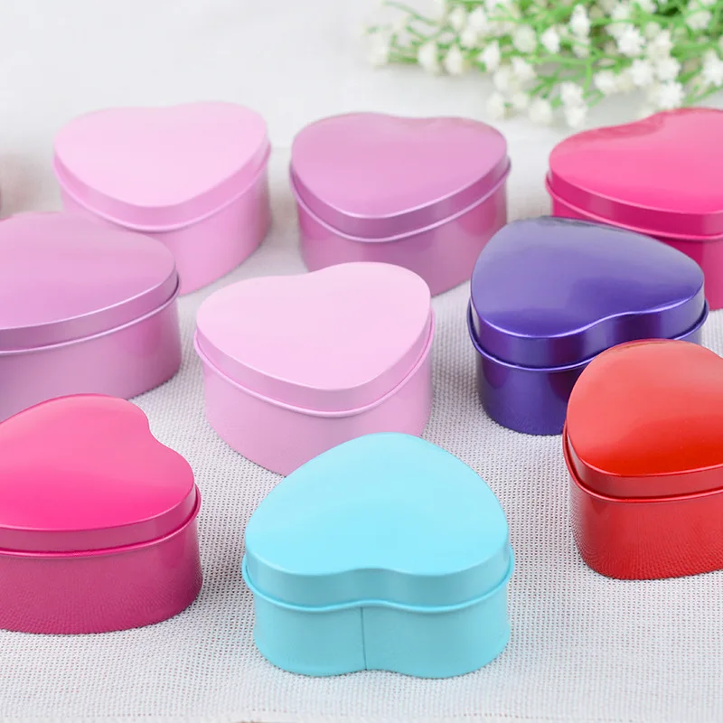 Wholesale Bulk Various Colors Metal Food Grade Heart Shape Tin Can Empty Gift Tin Box