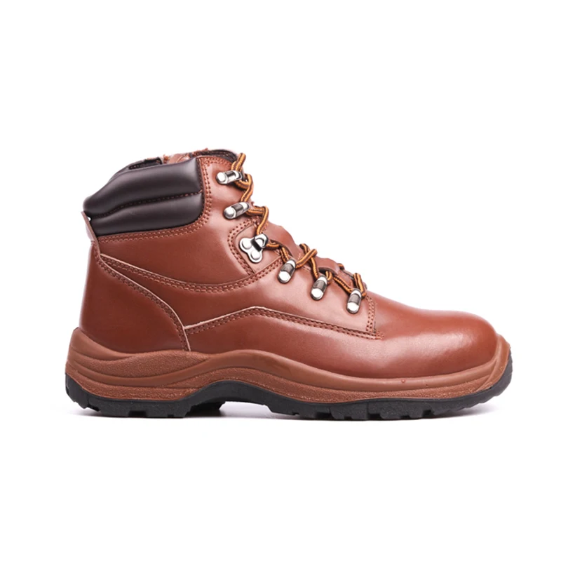 officers Anti Slip Work Shoes PU Outsole Leather Anti-Oil zipper Safety Boots For Petroleum