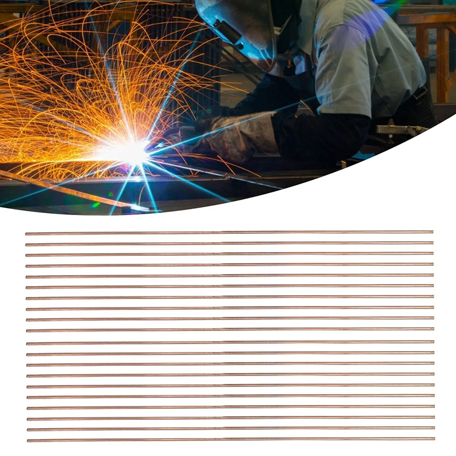 Copper Welding Rod Selffluxing Brazing Round Welding Rod Low Temperature Welding Consumables for Air Conditioner Refrigerators