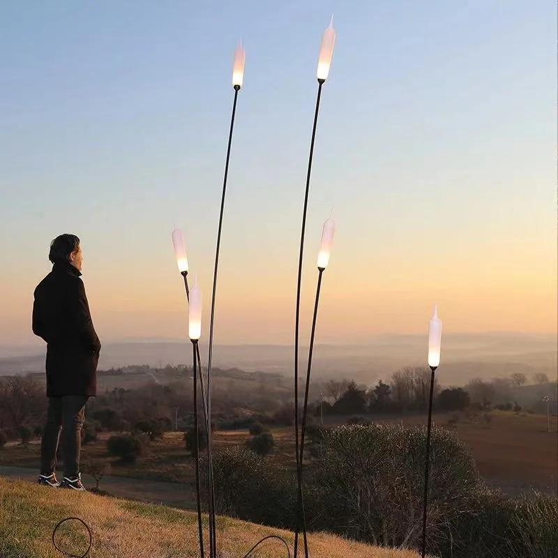 Lumind IP65 waterproof stainless steel acrylic landscape garden decoration pillar reed LED Decor lawn lamp