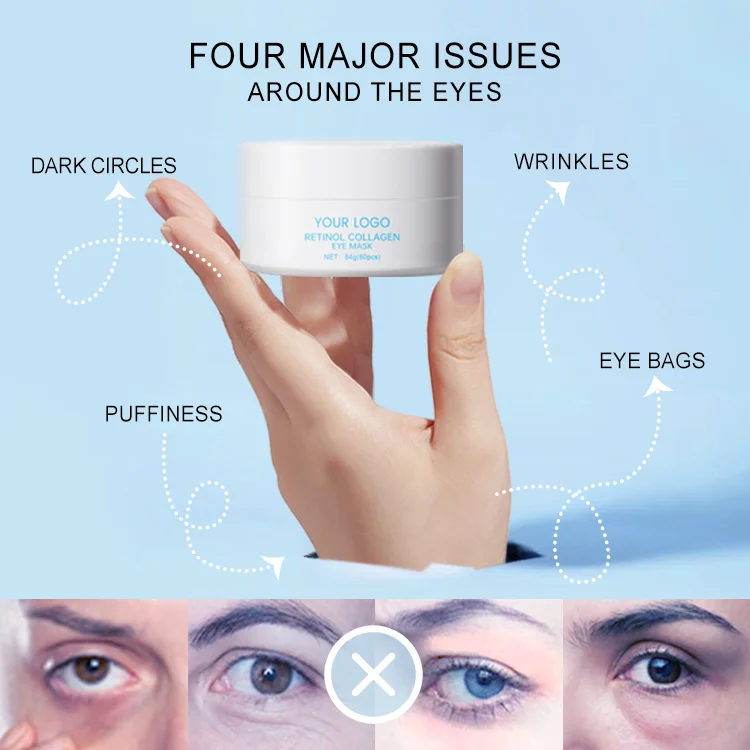 Hydrolyzed Collagen Deeply Hydrate And Nourish eye patch hydrogel shark shape under eye mask reduce dark circles puffy eyes