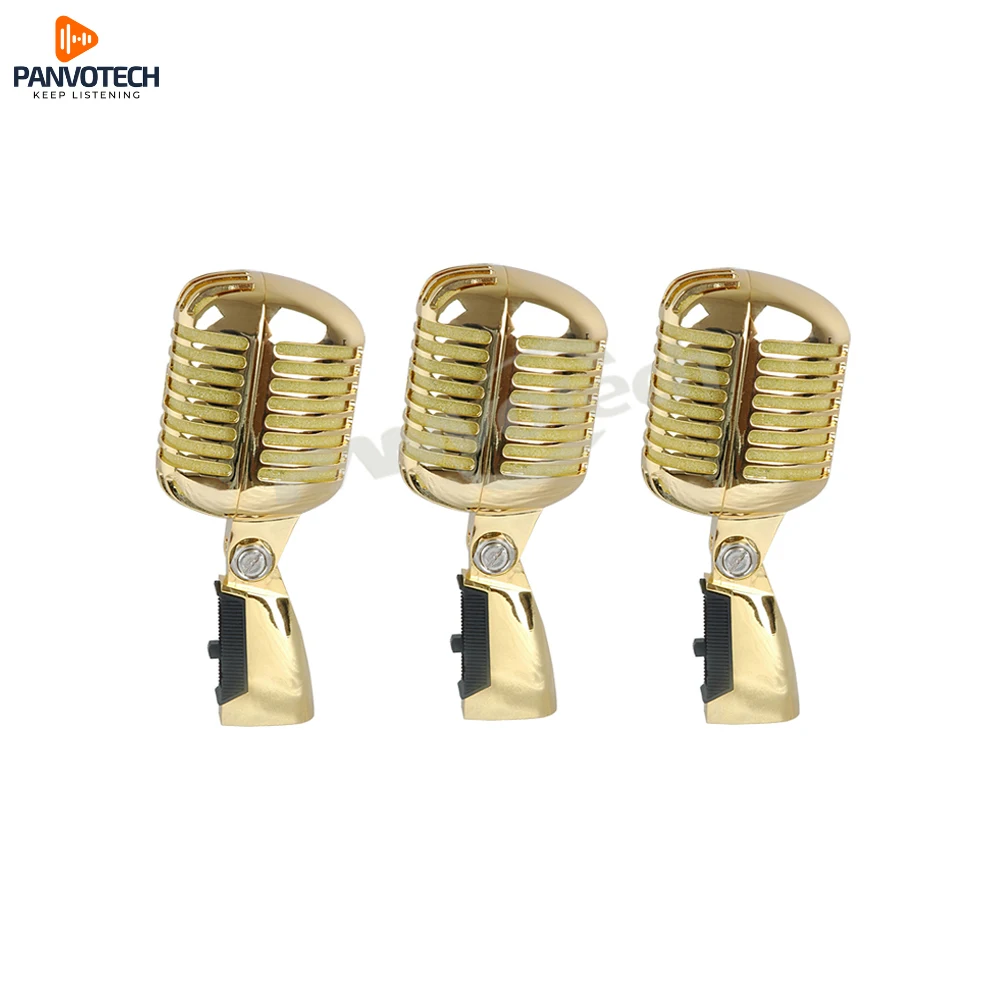 Panvotech hot product wholesale plated die casting ktv mic vintage karaoke microphone for party