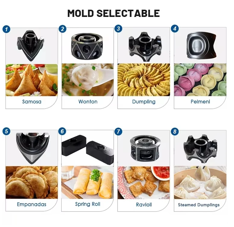 Automatic big mini maquina hacer de pierogi pelmeni wonton samosa spring roll dumpling manufacturer folding making mach