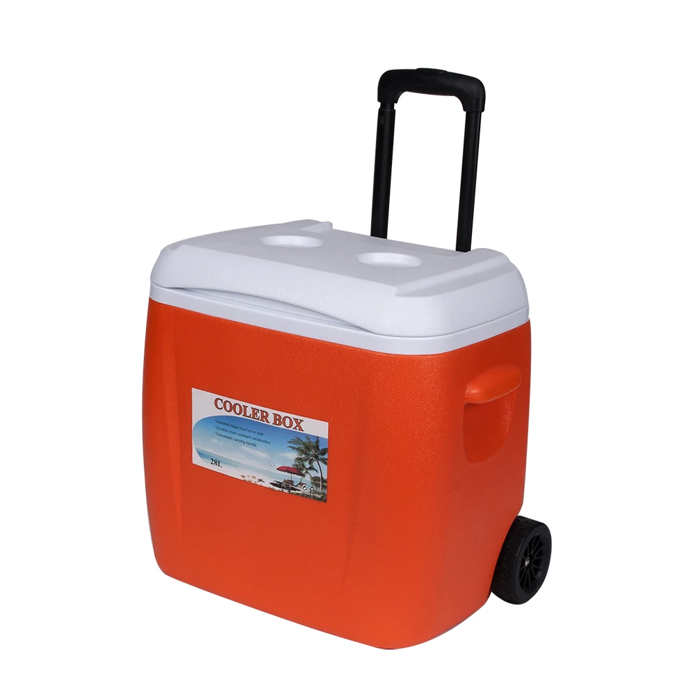 Easy Travel Outdoor Portable Mini Ice Chest Cooler Box Insulated Storage Wheeled Cooler Box with Carrying Handle