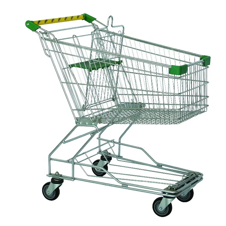 Asia Style 125 Litres Supermarket Shopping Trolley with Bottom Beer and Rice Tray Holder