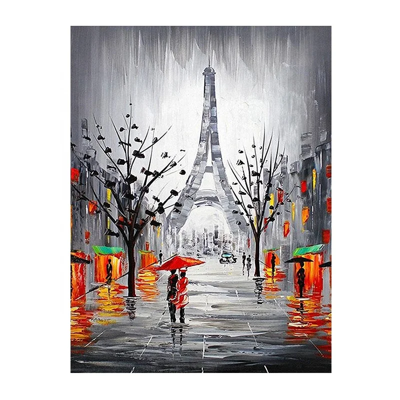 DIY full Square Or Round Drill Wholesale 3d wall art diamond painting paris abstract landscape 30*40CM For Living Home Decor
