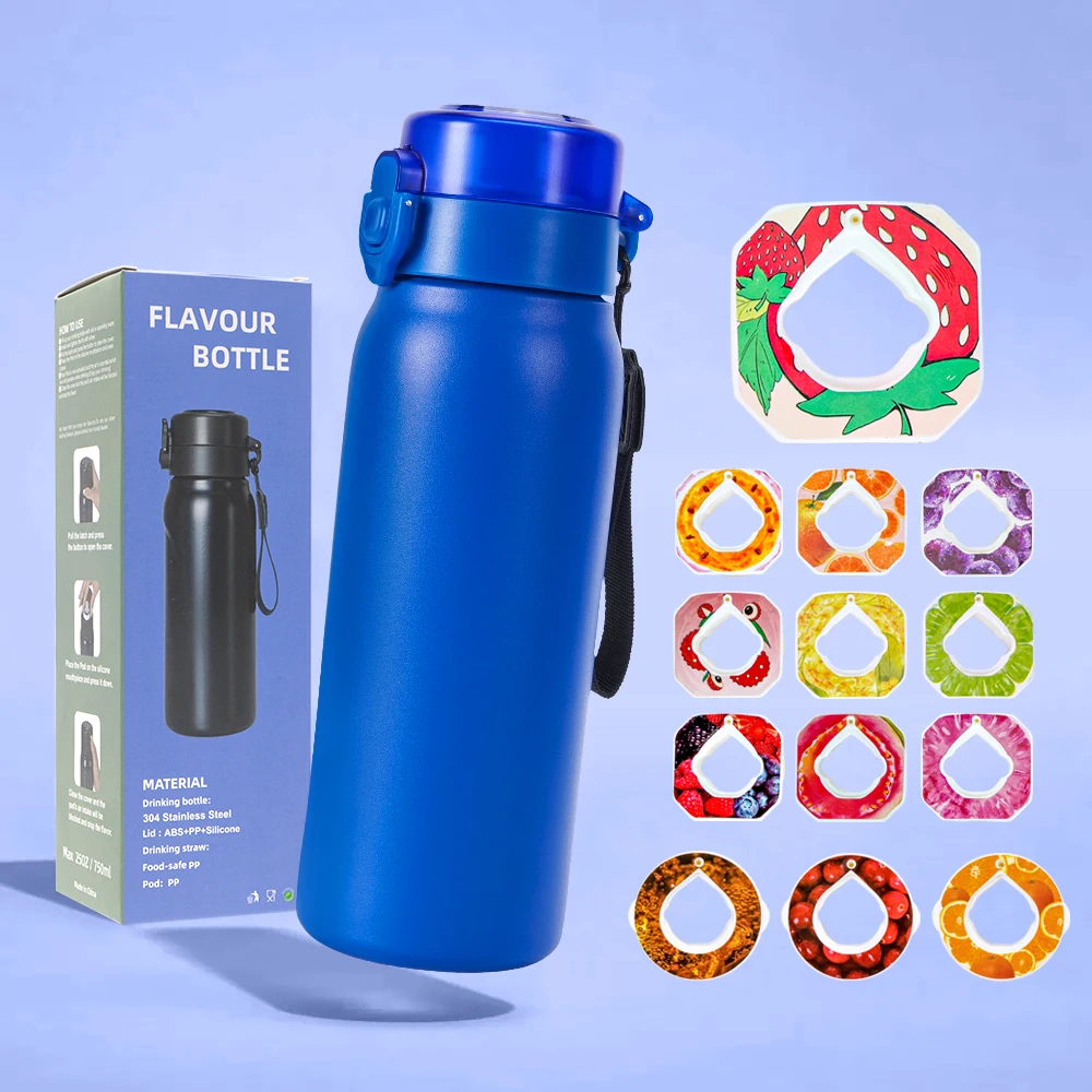 2024 the most popular Double Stainless Steel Water Bottle 700 ml Fruit Flavor Pods for Adults Gym Travel Hot Thermal Insulation