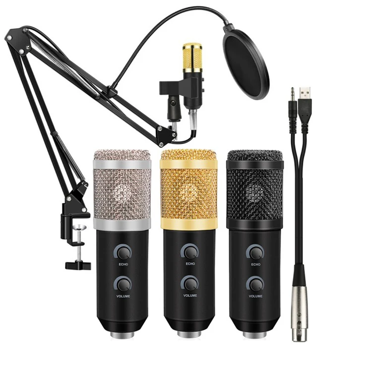 High sensitivity bm 200 podcast studio recording electret condenser microphone pc on live professional set
