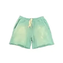 Custom Logo High Quality French Terry Cotton Puff Printing Shorts Acid Wash Shorts For Men