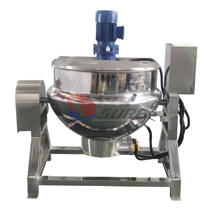 200L Steam Jacketed Cooking Kettle Sanitary Stainless Steel Jacketed Kettle with Jacket Pot with Agitator