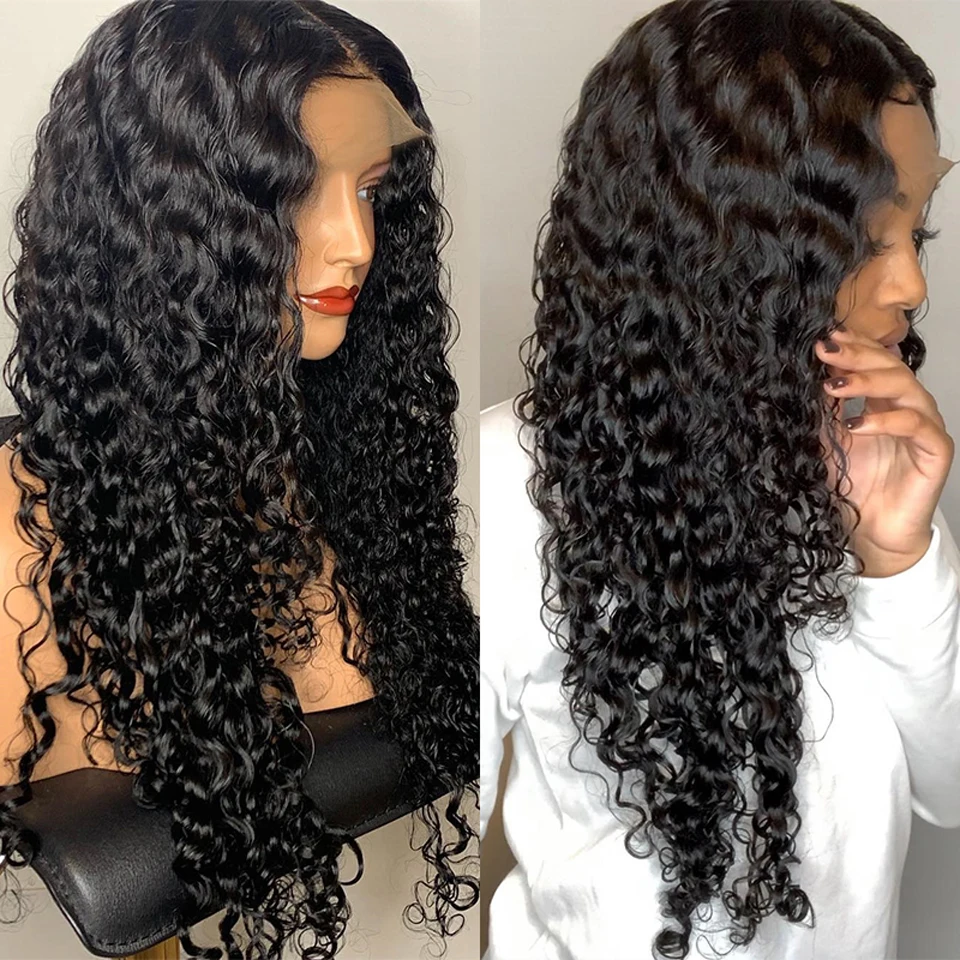 360 Lace Frontal Wigs Curly Human Hair Wigs Remy Brazilian Deep Wave Lace Front Wig for Black Women
