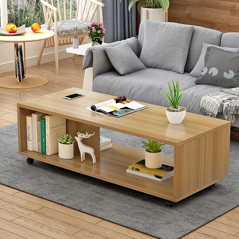 Smart Coffee Table Metal Frame Wood Top Tea Table Sofa Glass Table for Living Room Home Furniture