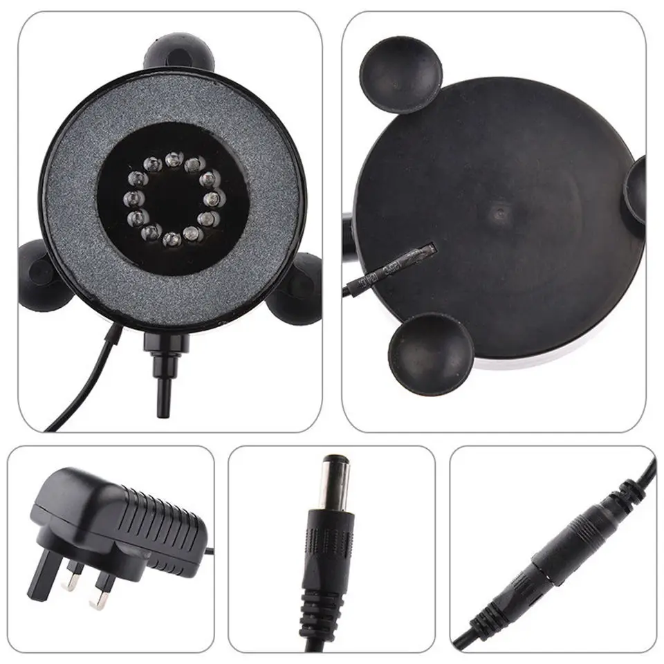 Hot Selling RGB Colorful Fish Tank Led Aquarium Bubble Light Bubble Disk Air Stone Underwater Led Light IP68