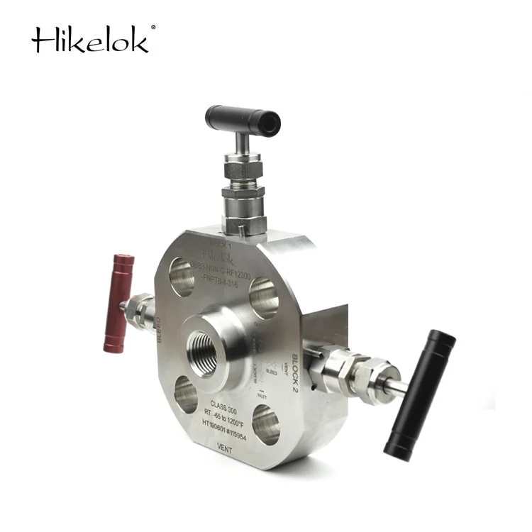 Hikelok 316 нержавеющая сталь с пробкой монофланец двойной блок и клапан