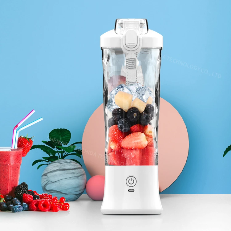 600ml USB Rechargeable Blender Diamond Cup Body with LED Juicer Cup waterproof IPX67 protein Battery powerred shaker