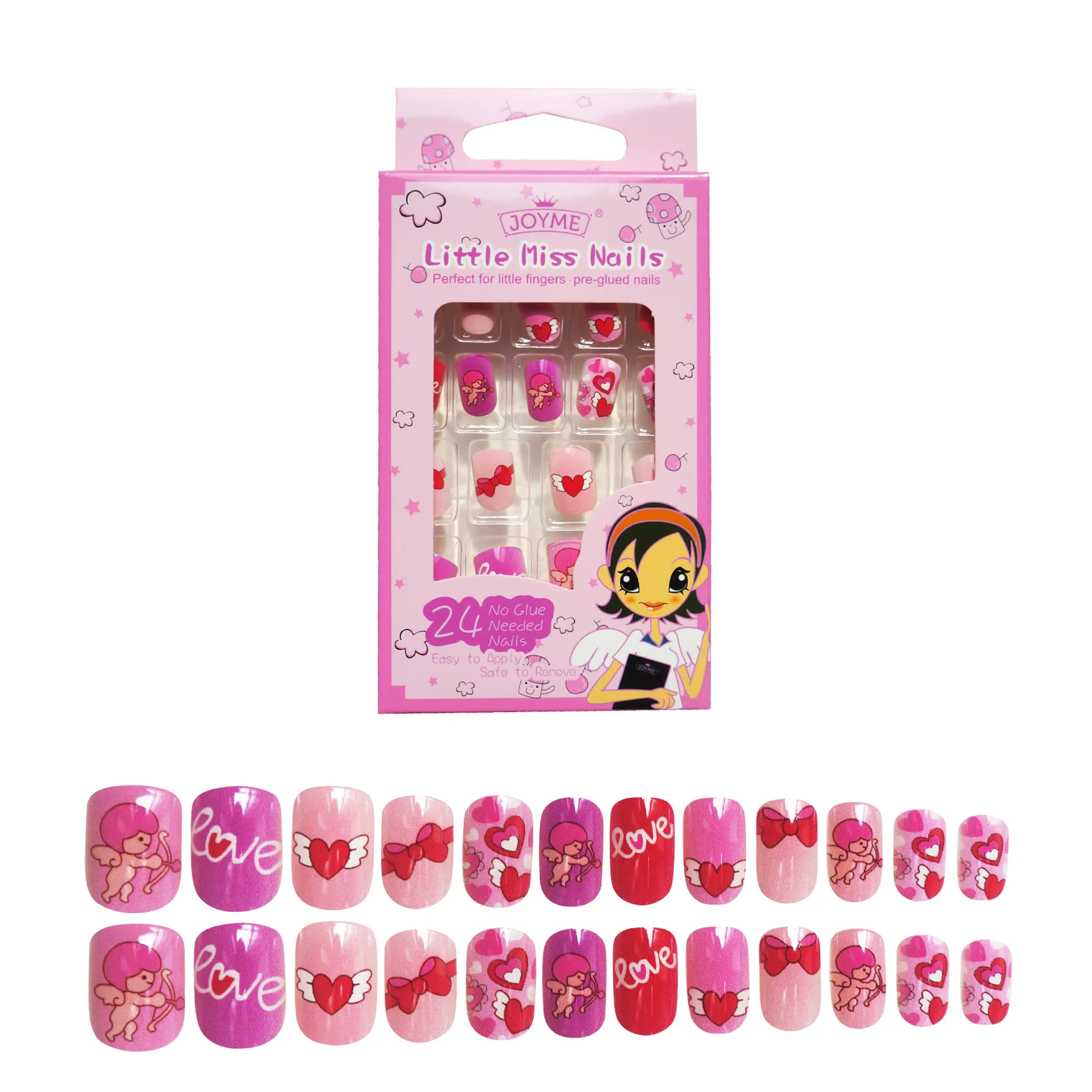 Wholesale False Nail OEM Custom Design Children Cute Pattern Kids Press On Nails Kids Nail Art