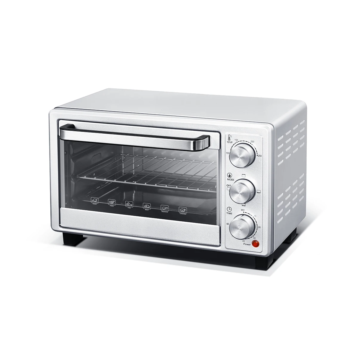 Hot Selling 16L Smart Pizza Oven for Home, Electric Portable Oven Kitchen Machine, Stainless Steel Countertop Toaster Oven.