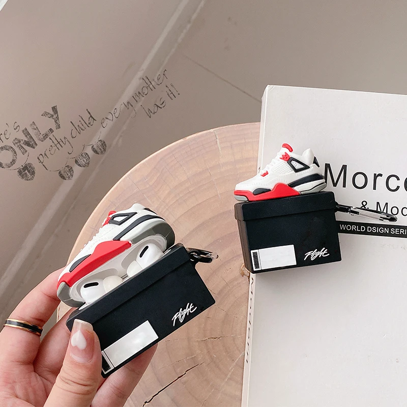 Fashion 3D Silicone Earphone Charging Case Sneakers Shoe Box Earphone Case For Apple Airpods 1/2  For Airpods Pro 2 3