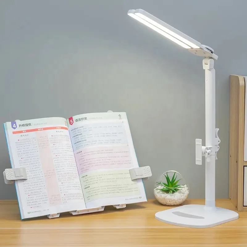 OEM Book Stand White Table Lamp 3 Brightness Adjustable LED Bookshelf Night Light Study Reading USB Student Charging Desk Lamp