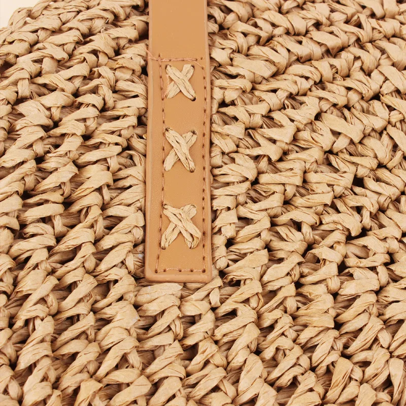 2022 Fashion Summer Tote straw Handbag Bohemian Handmade Bali Bags Round Shape Straw Beach Bag