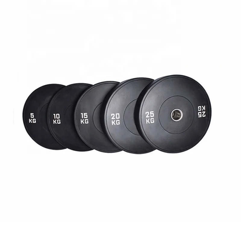 Fitness Premium Custom Logo Gym Weights Training Barbell Weightlifting Pounds KG LBS Black Natural Rubber Bumper Weight Plates