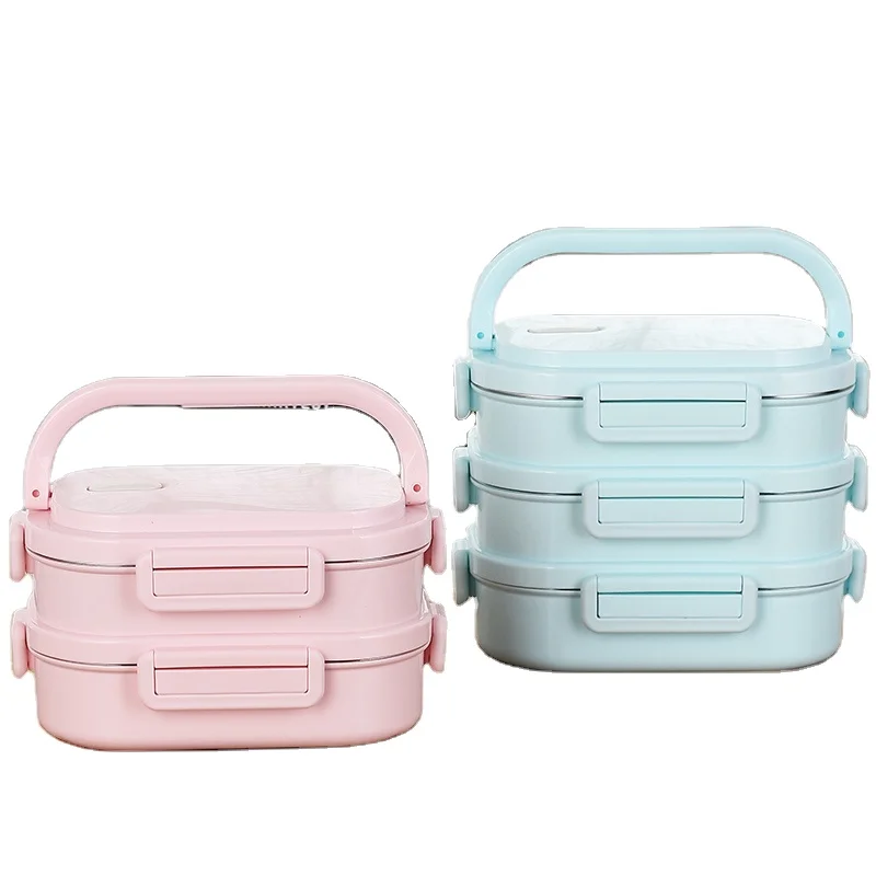 
Hot sale Superior Quality Cheap Safe 304 Stainless Steel Bento Lunch Box Children airtight four side locked with Eco friendly 