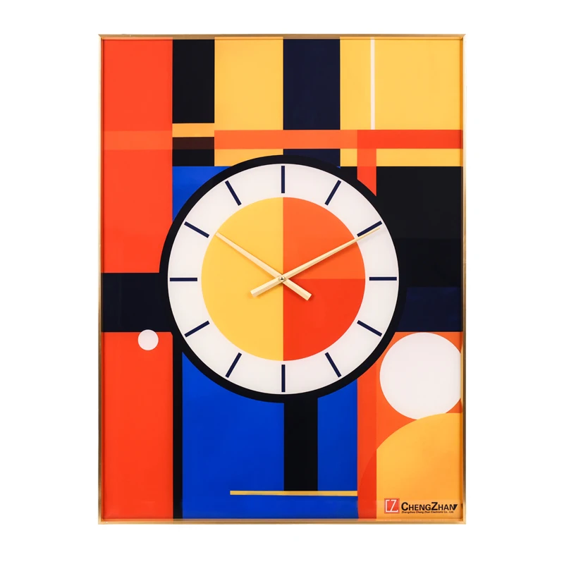 Modern Minimalist Crystal Porcelain Wall Clock Square Pocket Watch Decorative Painting Home Quartz movement Needle Living Room