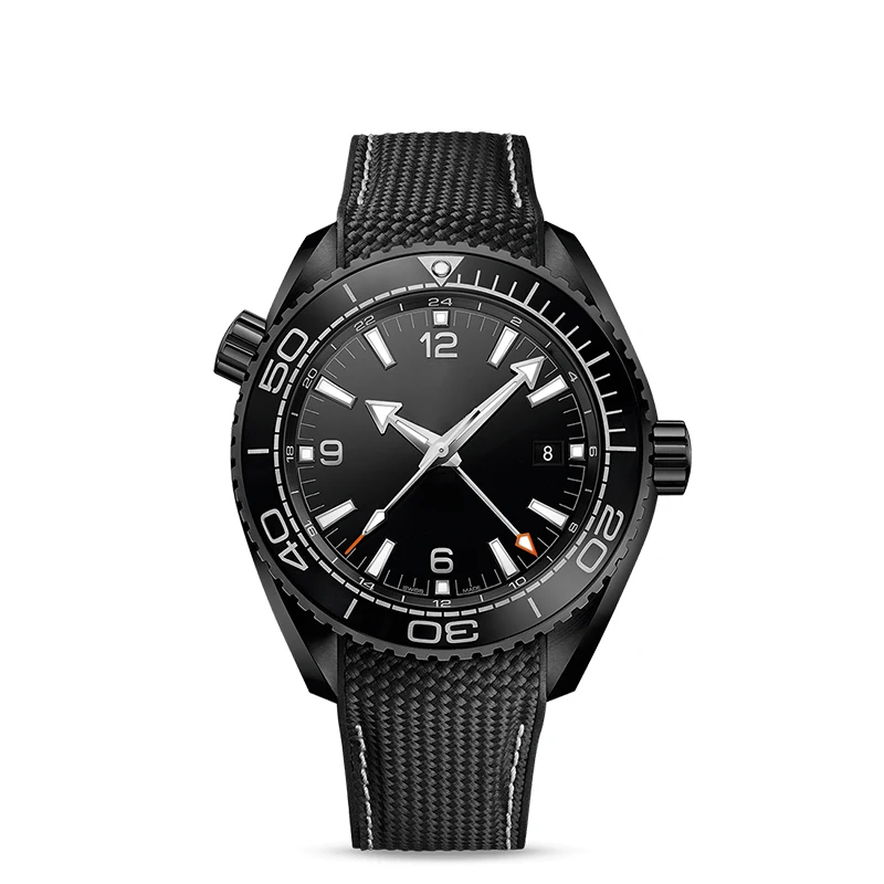 VSF Ocean 600M GMT watch Deep Black 45.5mm Ceramic case 8906 automatic movement stainless strap luxury watch men reloj AAA watch