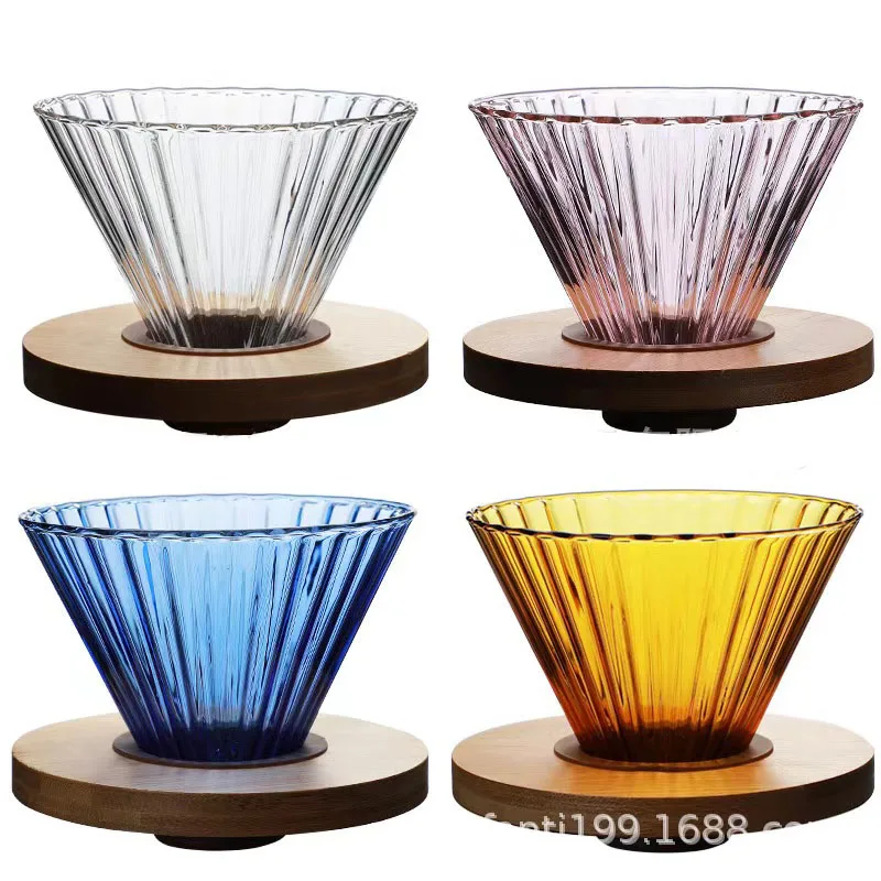 Custom 350ml 600ml High Borosilicate Glass Pour Over Hand Drip Filter Pot With share Coffee pot Paperless Pour Over Coffee Maker