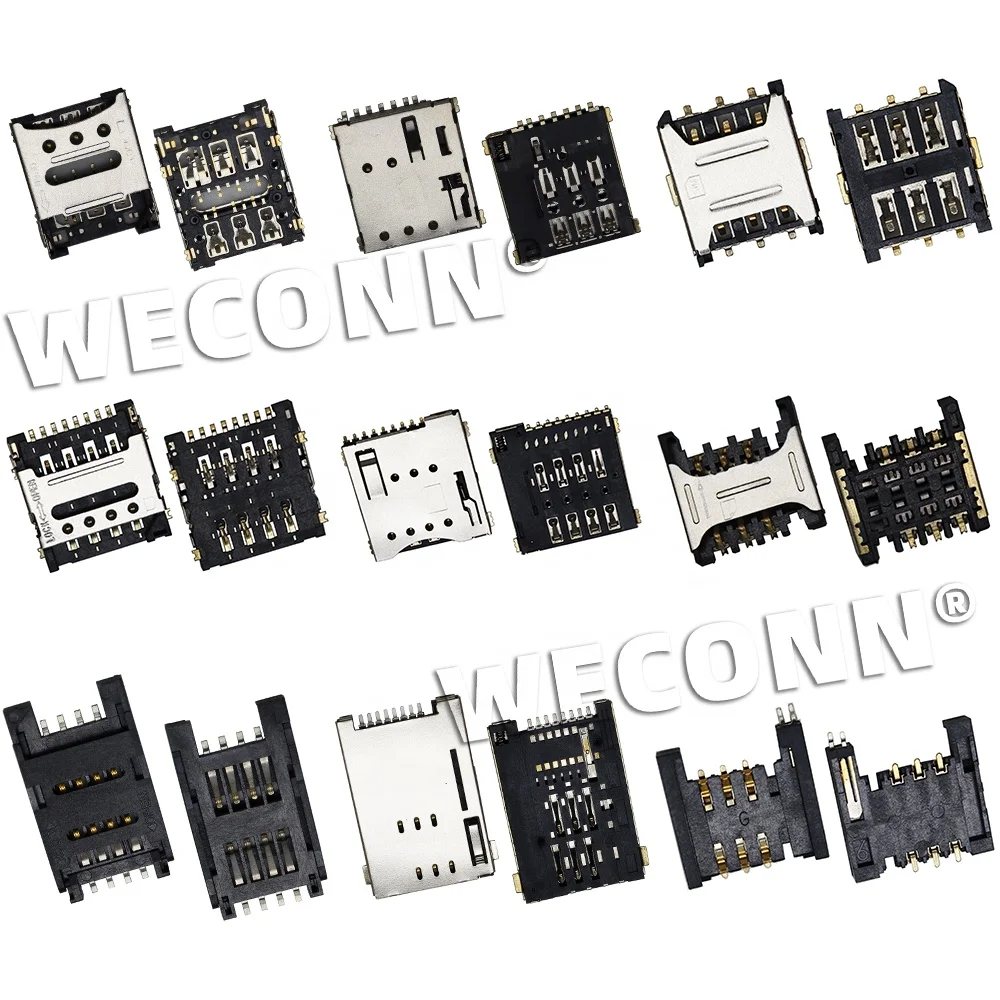 6 pin pcb connector  sim card socket connector