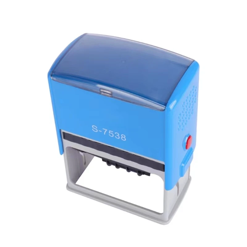 Custom large imprint shape  75*38mm two color ink pad date office use self inking rubber date stamp.