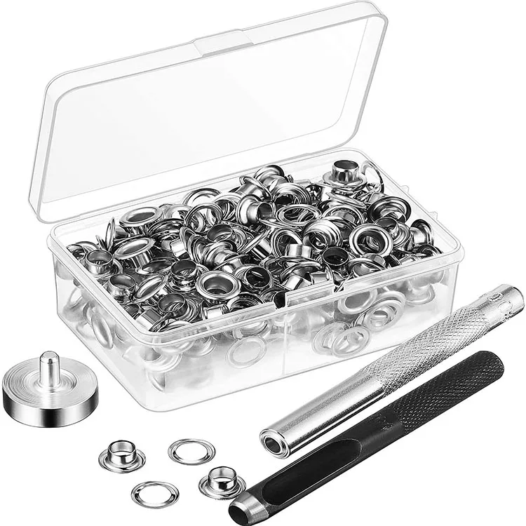 Grommet setting tools kit eyelet aluminum accessories different size grommets installation stainless durable sturdy eyelets kits