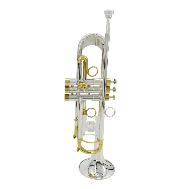 Wholesale Best Seller musical instruments high quality practical beginners play two-color silver plated B-flat trumpet