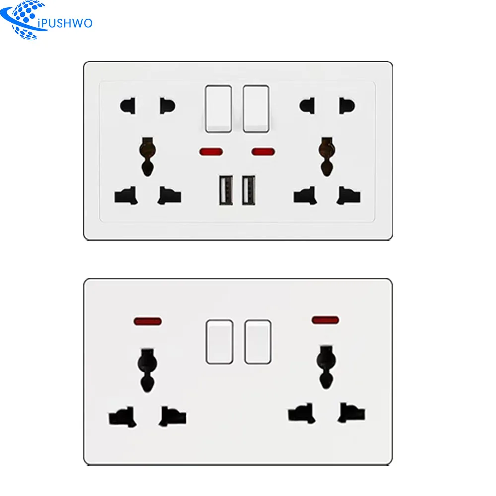 Italian WiFi Compatible 4-way 3-way Dimmer Wall Switch Socket Square Voltage 250v 10A Home Zigbee French TV PC EU Italian