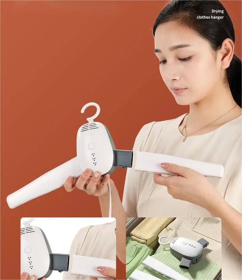 Clothes Dryer Rack Portable Electric Clothes Shirt Shoes Hanger Carton Box White ABS Electronic Clothes Lines