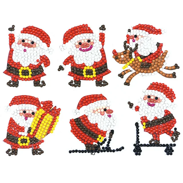 Diamond painting stickers cartoon christmas Wall decorative sticker for kids