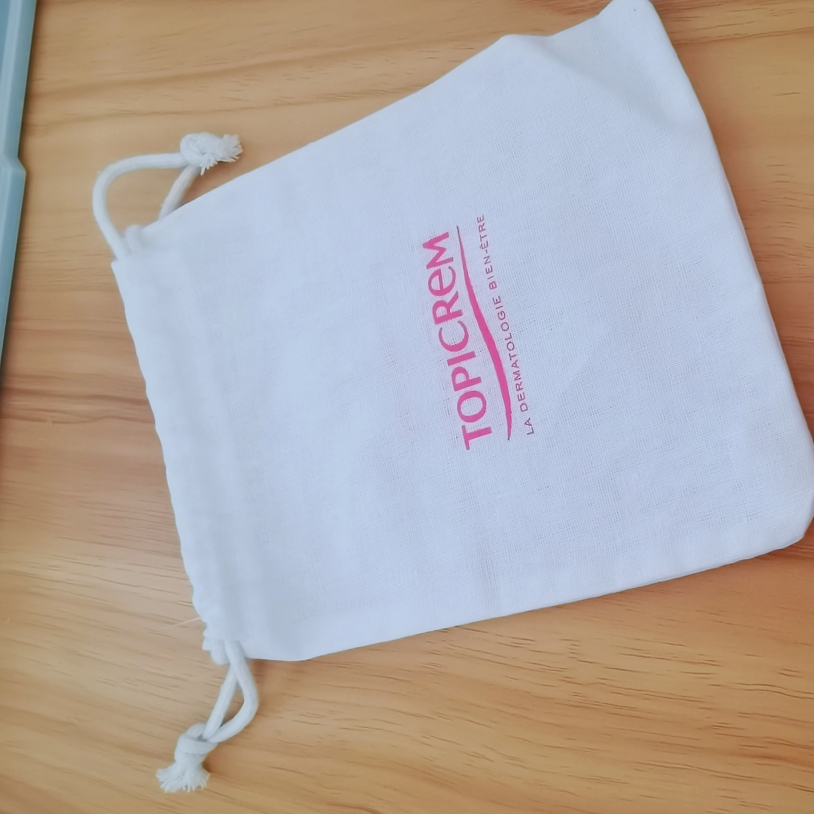 Custom Logo Printed Gift Canvas Cotton Double String Handbag Shoe Dust Drawstring Bag