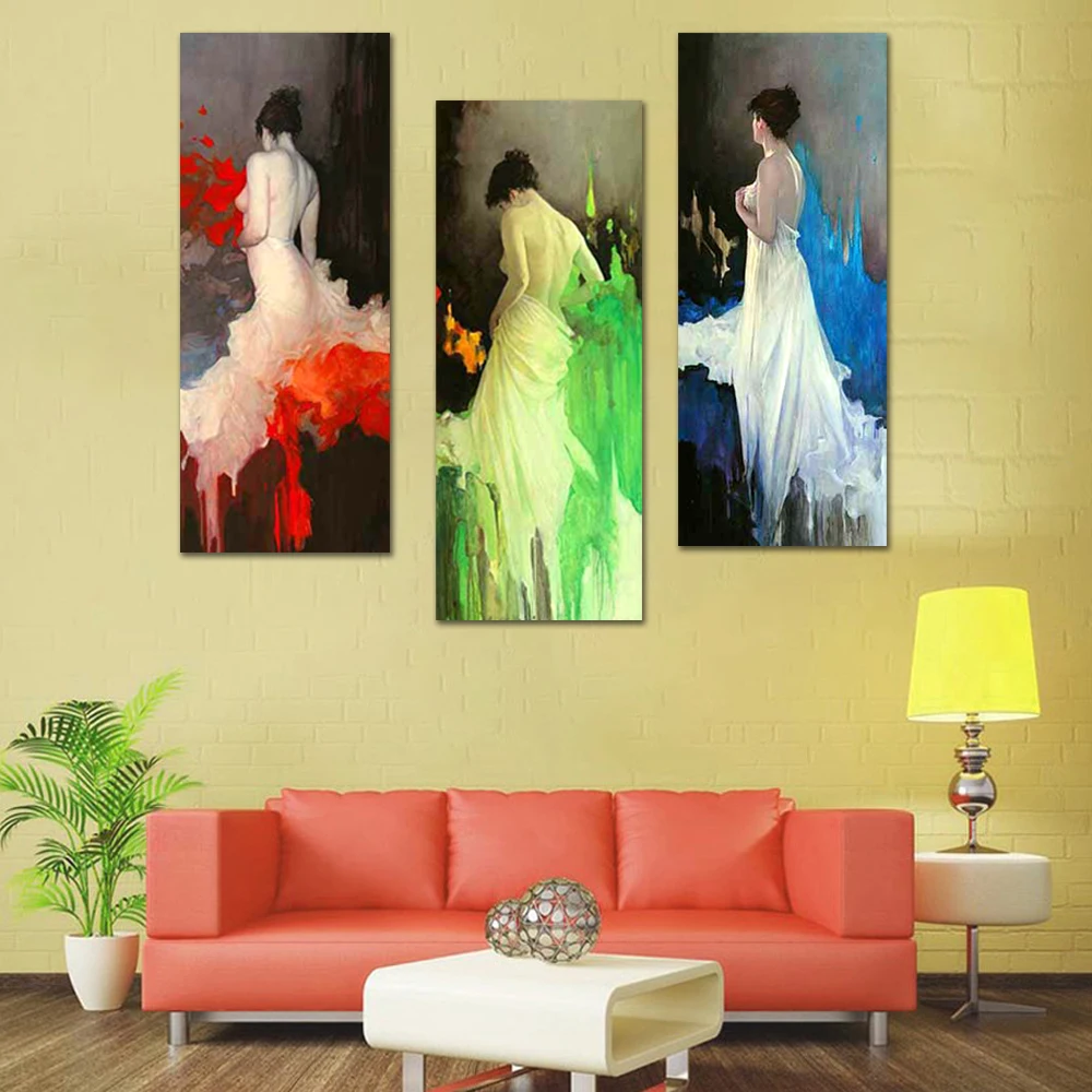 
Beautiful Naked Girl Painting Colorful Women Art Painting Nude Wall Art for Bar SPA Room 