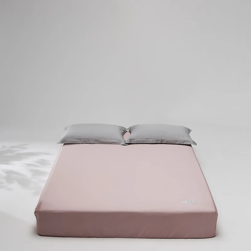 100% Long-Staple Cotton Bed Mattress Cover With Label Queen Size 180*200cm Home Textile Fitted Sheet Customized Bedding Set 1pc