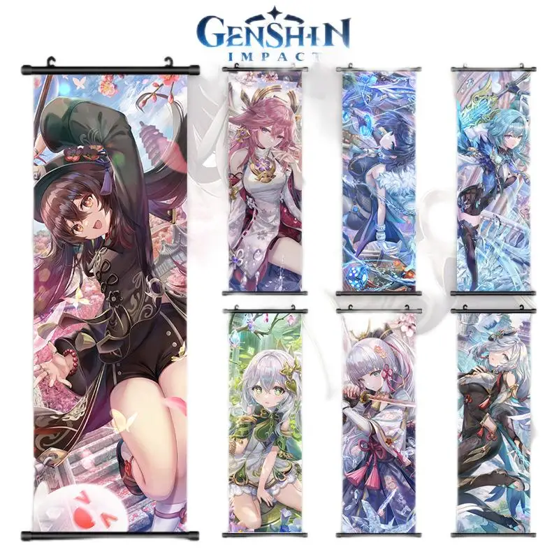 Genshin game hanging axis painting lightning general gaming room decorative painting comic exhibition poster hanging painting