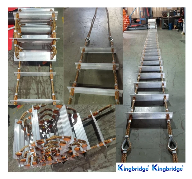 Kingbridge  Aluminum Folding Ladder Fire Emergency  Rope Ladder With Aluminum Rungs