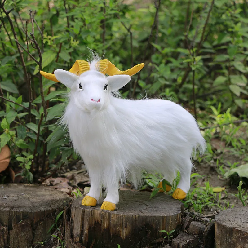 Simulation Goat Characteristic Gifts Home Decorations Imitation Fur Handicraft Ornaments for Garden Use