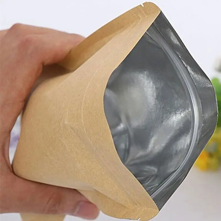 High Quality Kraft paper resealable 200g, 300g, 500g, 800g, 1kg eco coffee bags with zipper