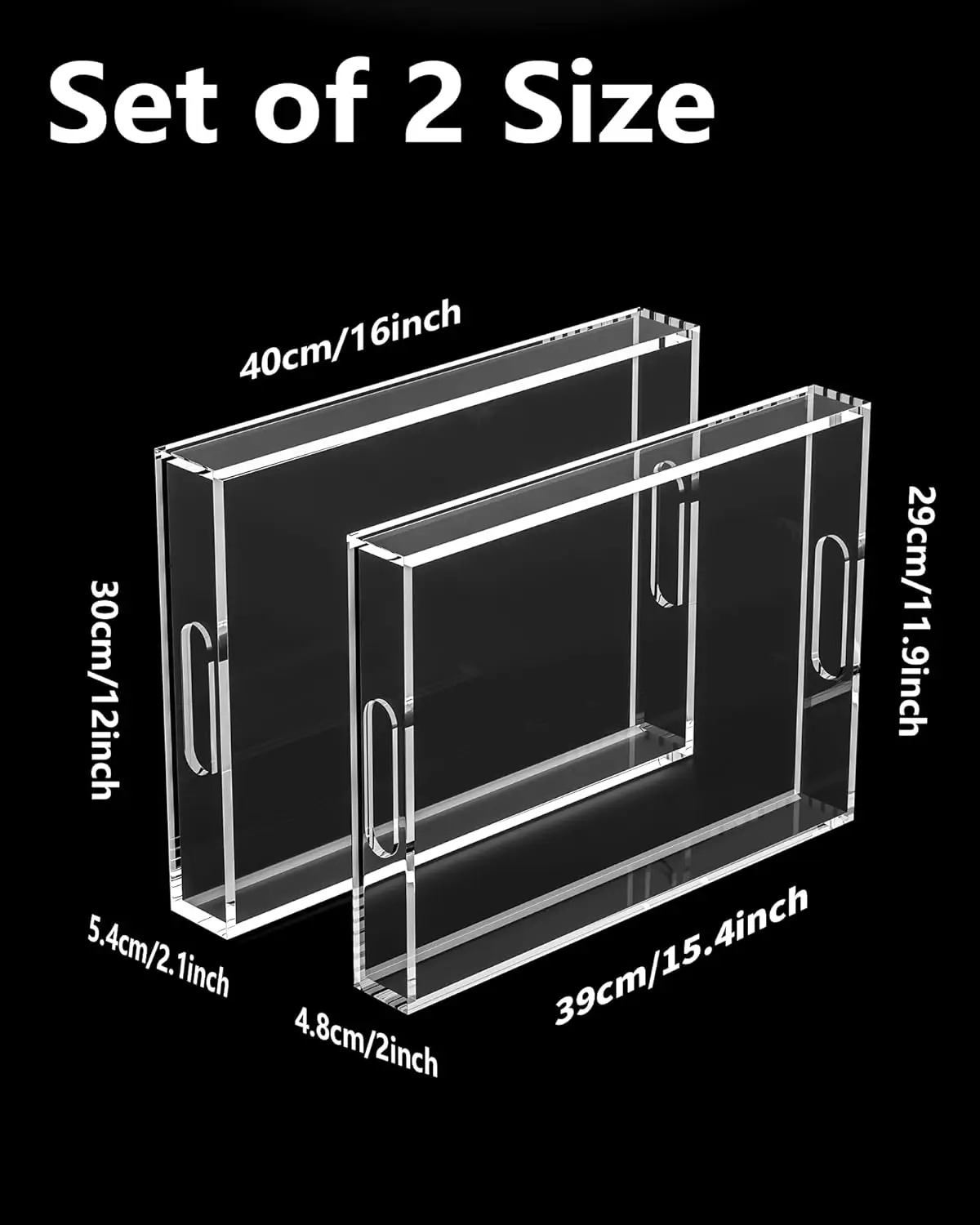 factory wholesale custom size square clear plexiglass acrylic tray