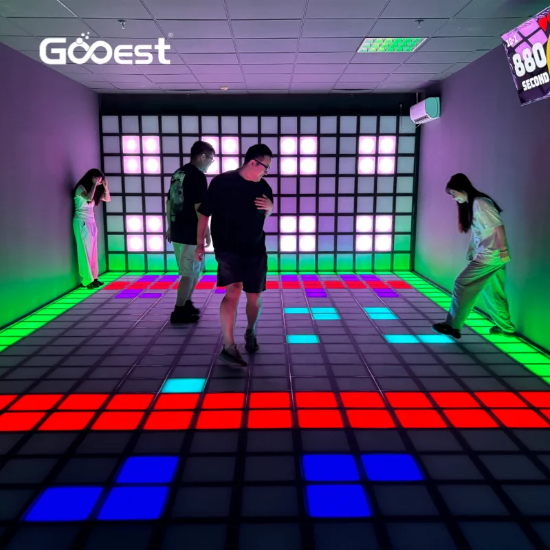 led grid game interactive floor motion jumping sensor game led floor activate tile panel interactive floor game