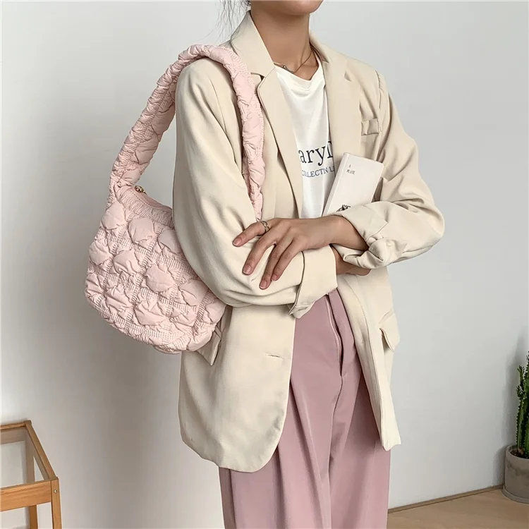 New products for autumn Creative design diamond shoulder bag for women fashion Soft shoulder small bag Cotton-padded sling bag