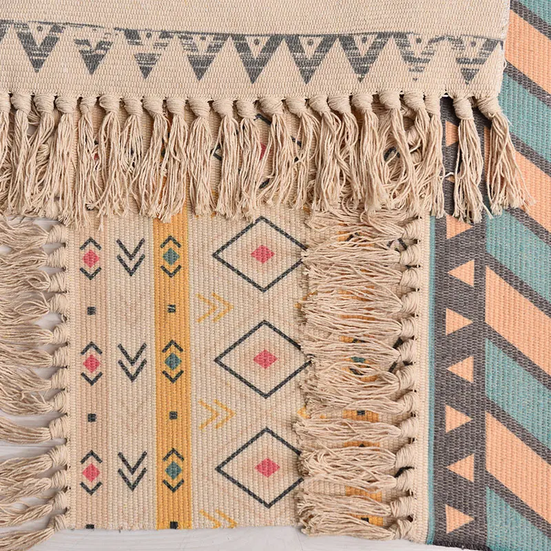 Arabic style ancient  High quality home decorative floor mats with tassels