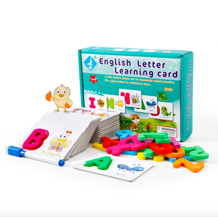 custom learning kids educational puzzle cards with  box pack