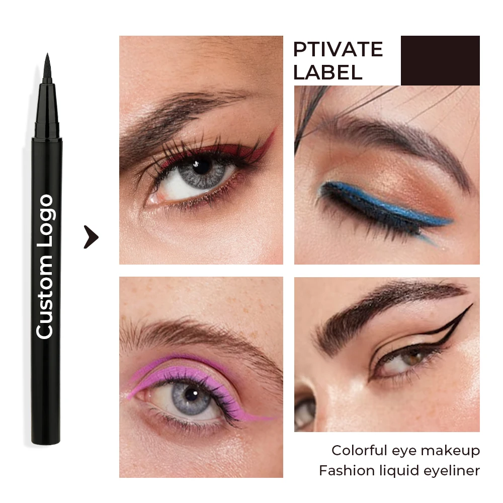 private label makeup waterproof magnetic glitter matte black gel eye liner pen colored black gel pencil eyeliner